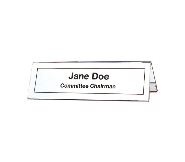 Double Sided Slanted Seminar Desk:Place Card Holders